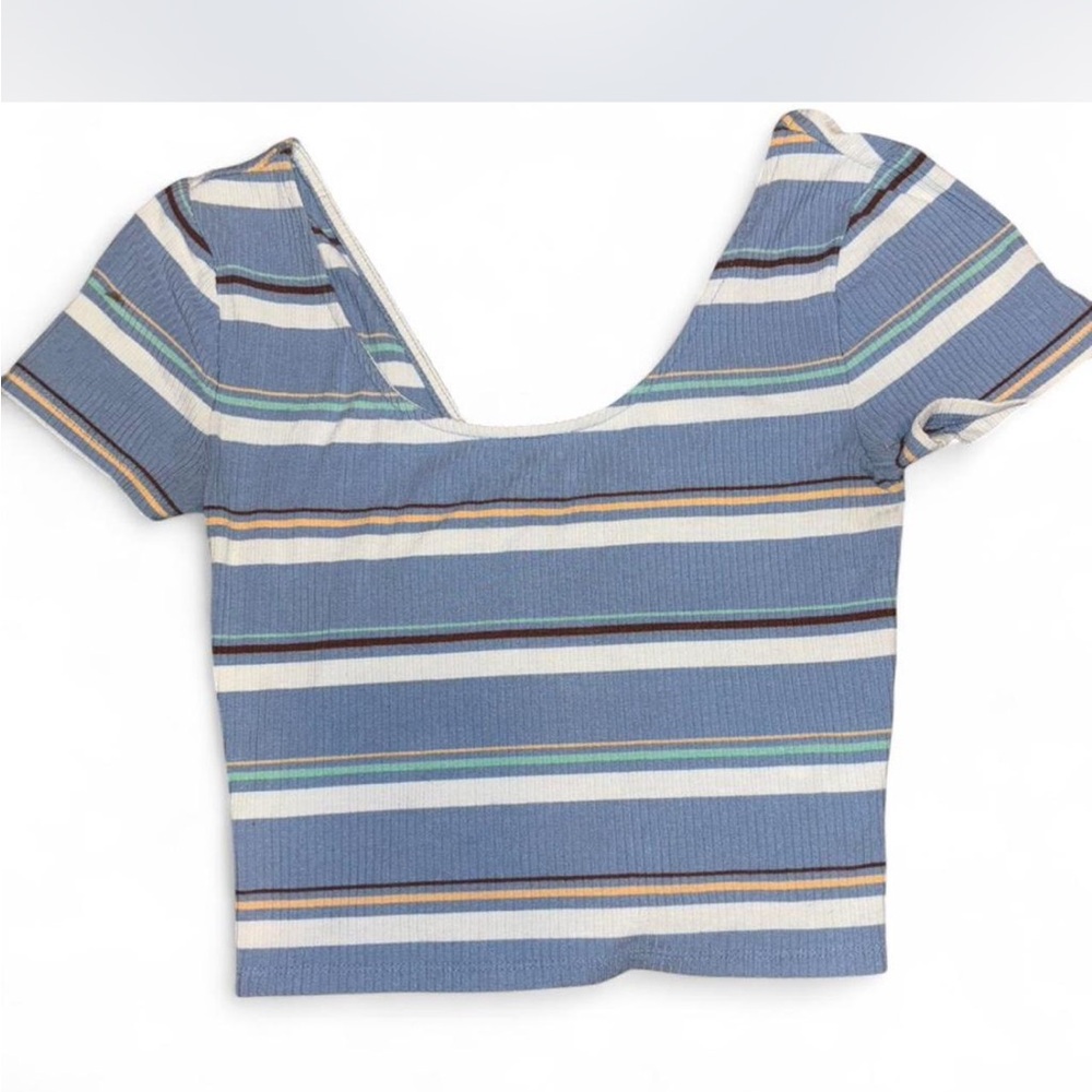 Striped Blue Crop Top